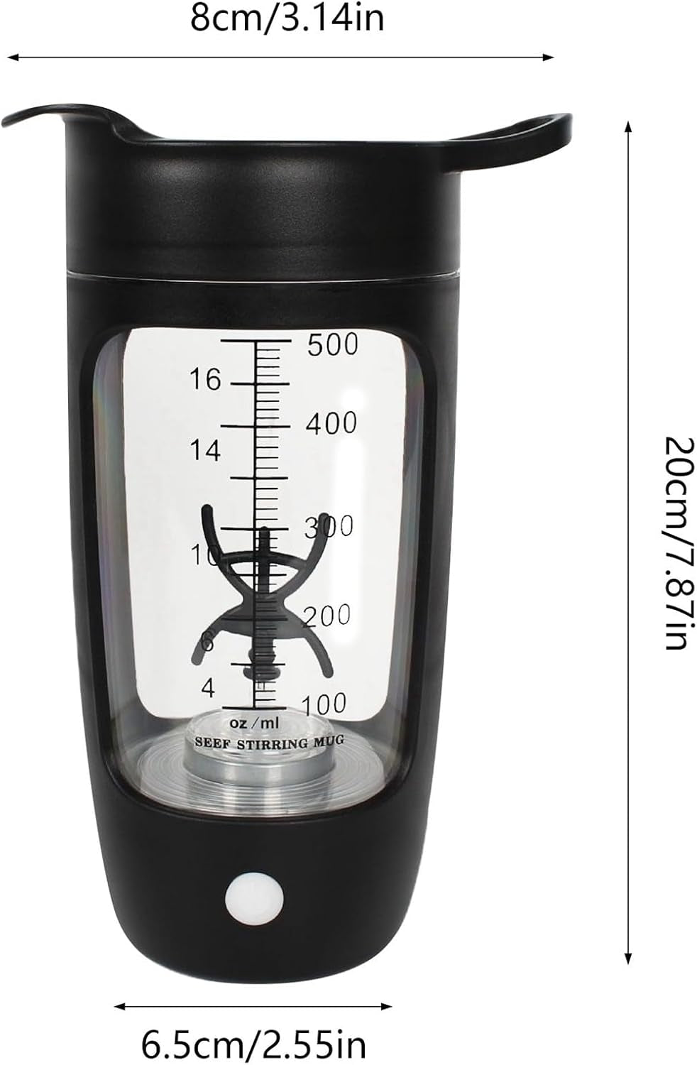 USB Electric Protein Shake ,Electric Shaker Cup Fully Automatic Mixing Cup Rechargeable Sports Portable Protein Powder Shaker Cup (Black)