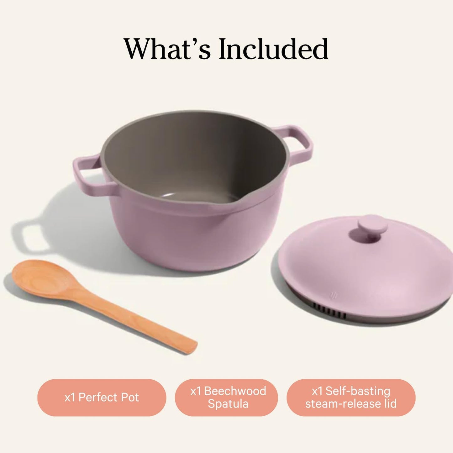 Perfect Pot - Mini 2.5Qt Nonstick Ceramic Sauce Pan with Lid | Versatile Cookware for Stovetop and Oven | Steam, Bake, Braise, Roast | PTFE & Pfoa-Free | Toxin-Free, Easy to Clean | Lavender