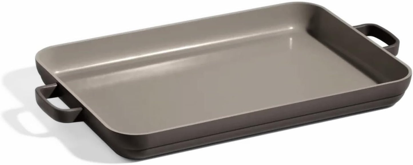 Griddle Pan - Versatile Nonstick Ceramic Sheet Pan & Stovetop Griddle | Toxin-Free, Dual-Use, with Ergonomic Handles | 5 Qt Capacity, Oven Safe up to 450°F | Char