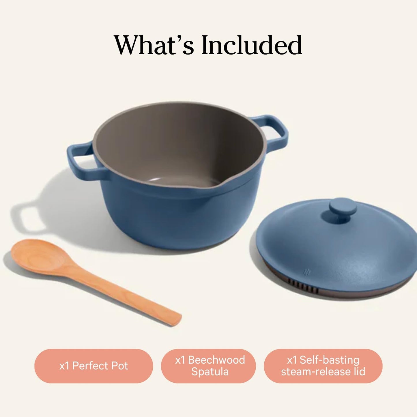 Perfect Pot -Mini 2.5Qt Nonstick Ceramic Sauce Pan with Lid | Versatile Cookware for Stovetop and Oven | Steam, Bake, Braise, Roast | PTFE & Pfoa-Free | Toxin-Free, Easy to Clean | Blue Salt