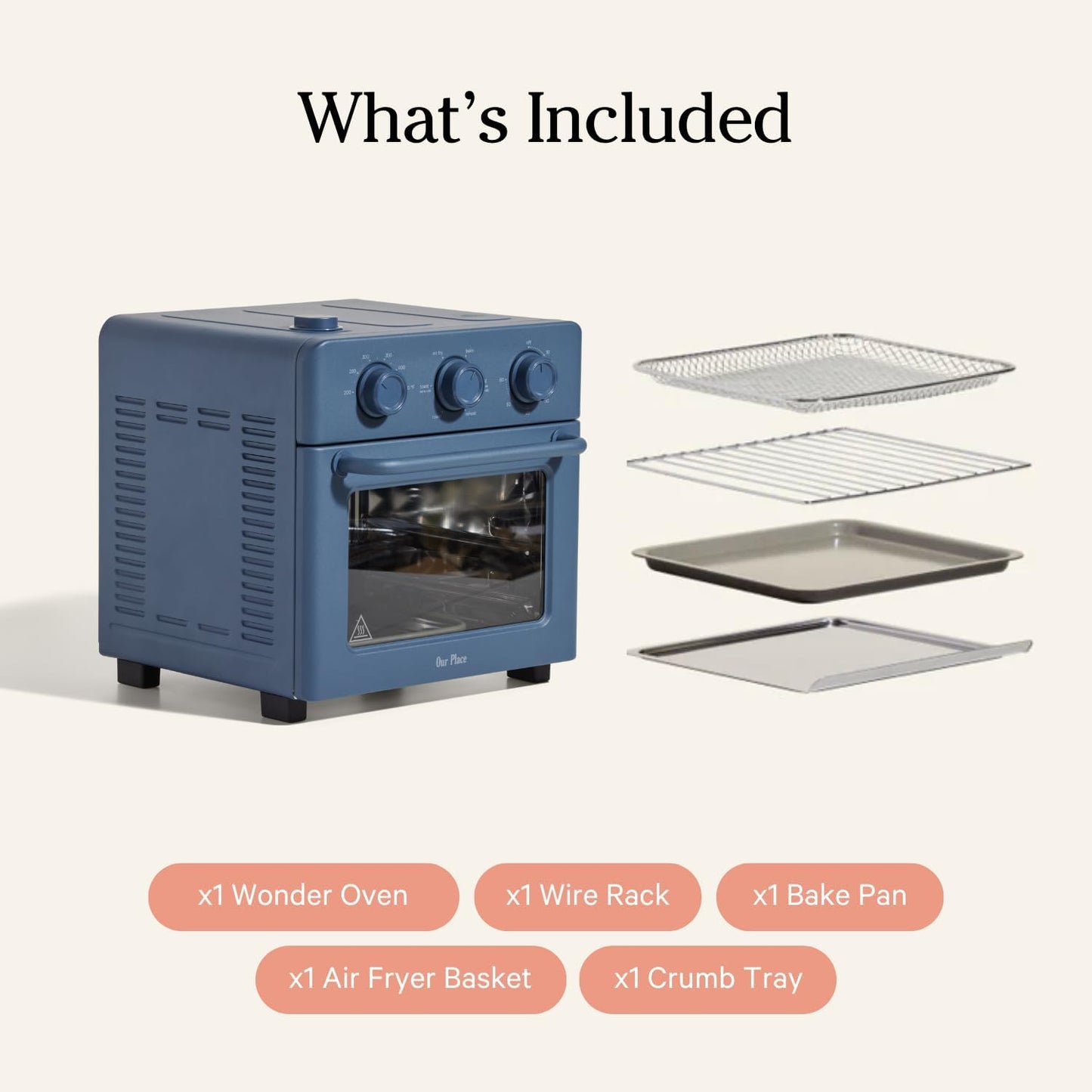 Wonder Oven | 6-In-1 Air Fryer & Toaster Oven with Steam Infusion | Compact, Countertop Friendly, Fast Preheat, Multifunctional | Air Fry, Toast, Roast, Bake, Reheat & Broil | Blue Salt