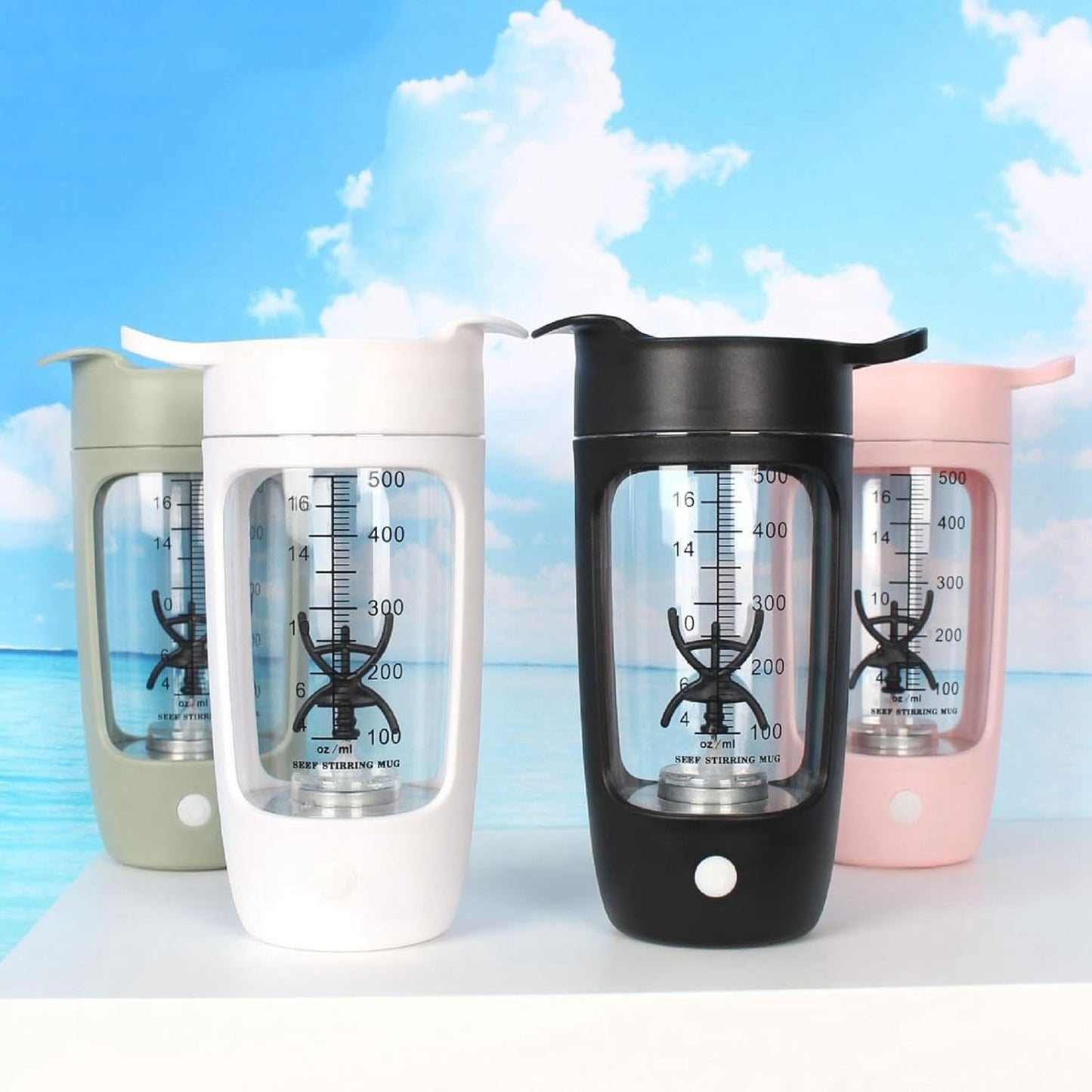 USB Electric Protein Shake ,Electric Shaker Cup Fully Automatic Mixing Cup Rechargeable Sports Portable Protein Powder Shaker Cup (Black)