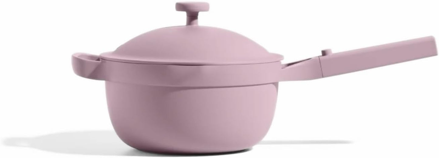 Perfect Pot - Mini 2.5Qt Nonstick Ceramic Sauce Pan with Lid | Versatile Cookware for Stovetop and Oven | Steam, Bake, Braise, Roast | PTFE & Pfoa-Free | Toxin-Free, Easy to Clean | Lavender
