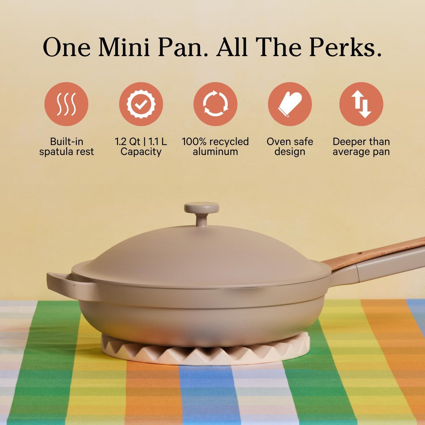 Always Pan - Mini 8.5 -Inch Nonstick, Toxin-Free Ceramic Cookware | Versatile Frying Pan, Skillet, Saute Pan | Stay-Cool Handle | Oven Safe | Lightweight Aluminum Body | Steam