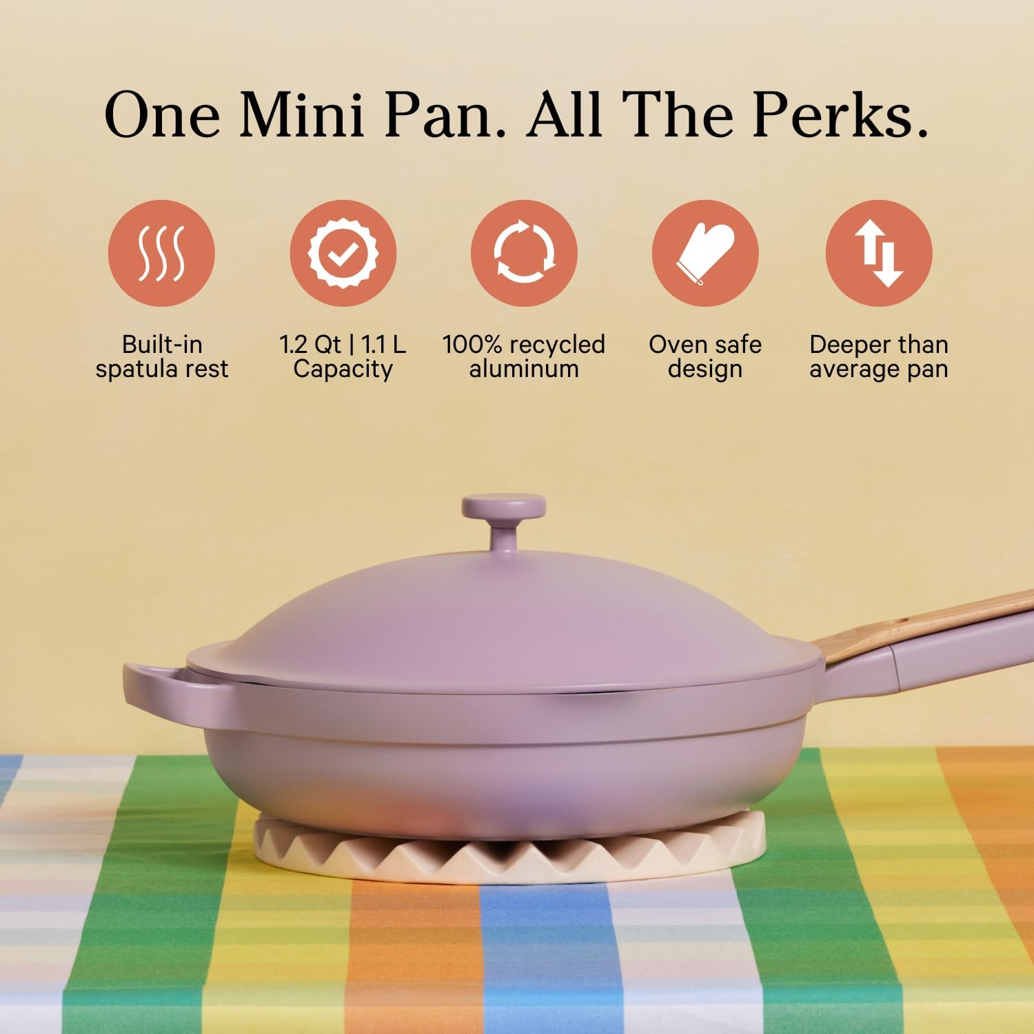 Always Pan - Mini 8.5 -Inch Nonstick, Toxin-Free Ceramic Cookware | Versatile Frying Pan, Skillet, Saute Pan | Stay-Cool Handle | Oven Safe | Lightweight Aluminum Body | Lavender
